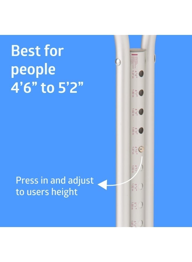 Bukela Underarm Crutches, Forearm Crutches, Height Adjustable, Lightweight Aluminum Alloy Forearm Crutches With Soft Padding, Foldable, Suitable For The Elderly And Disabled, Non-Slip Crutches, 1 Pair - Image 2